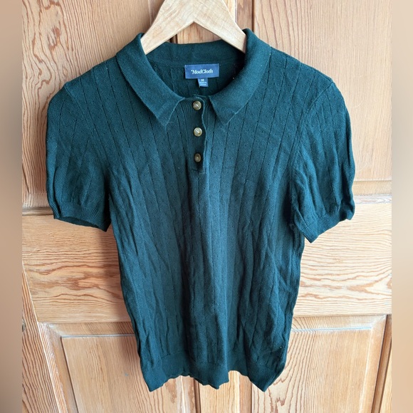 Modcloth Tops - Madewell Forest Green Cotton Knit Top | Minimal Elevated Basic | Size Medium